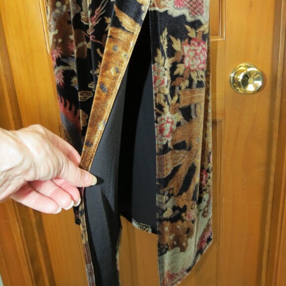 VTG Boston Proper Multicolored Midi Skirt Velveteen Size M/L - Picture 5 of 9